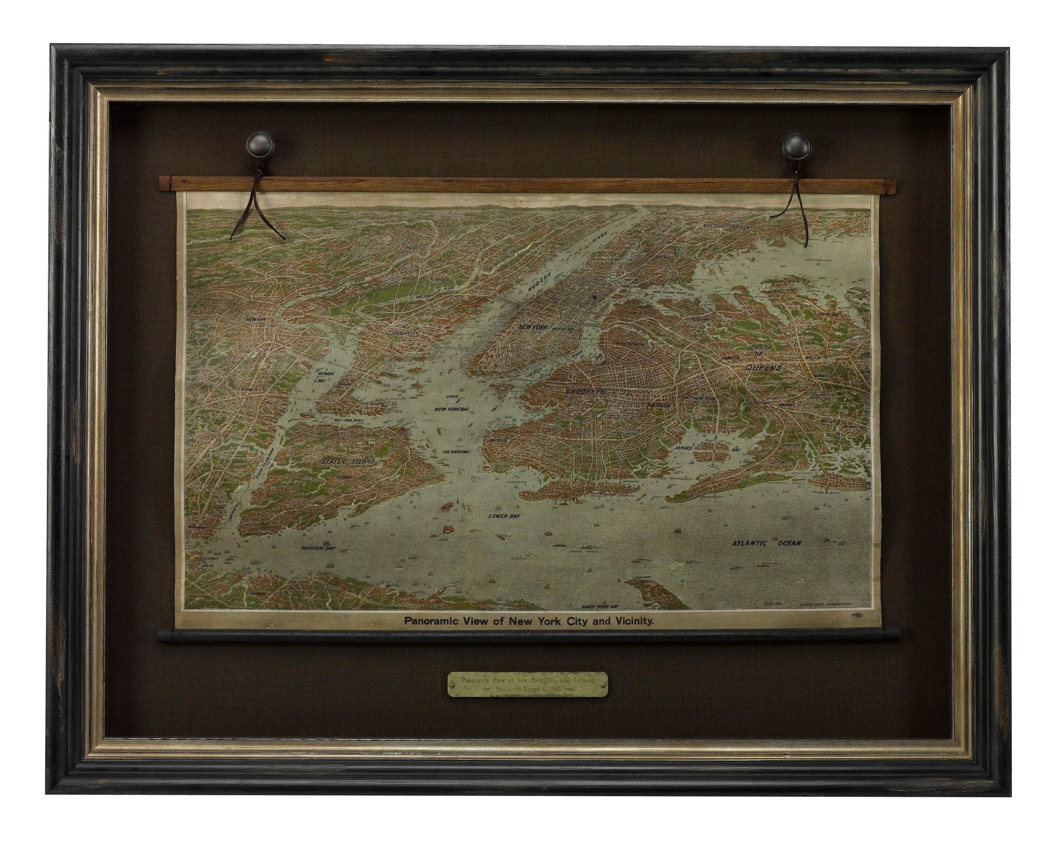 1912 "Panoramic View of New York City and Vicinity" Map by Jacob Ruppert - The Great Republic