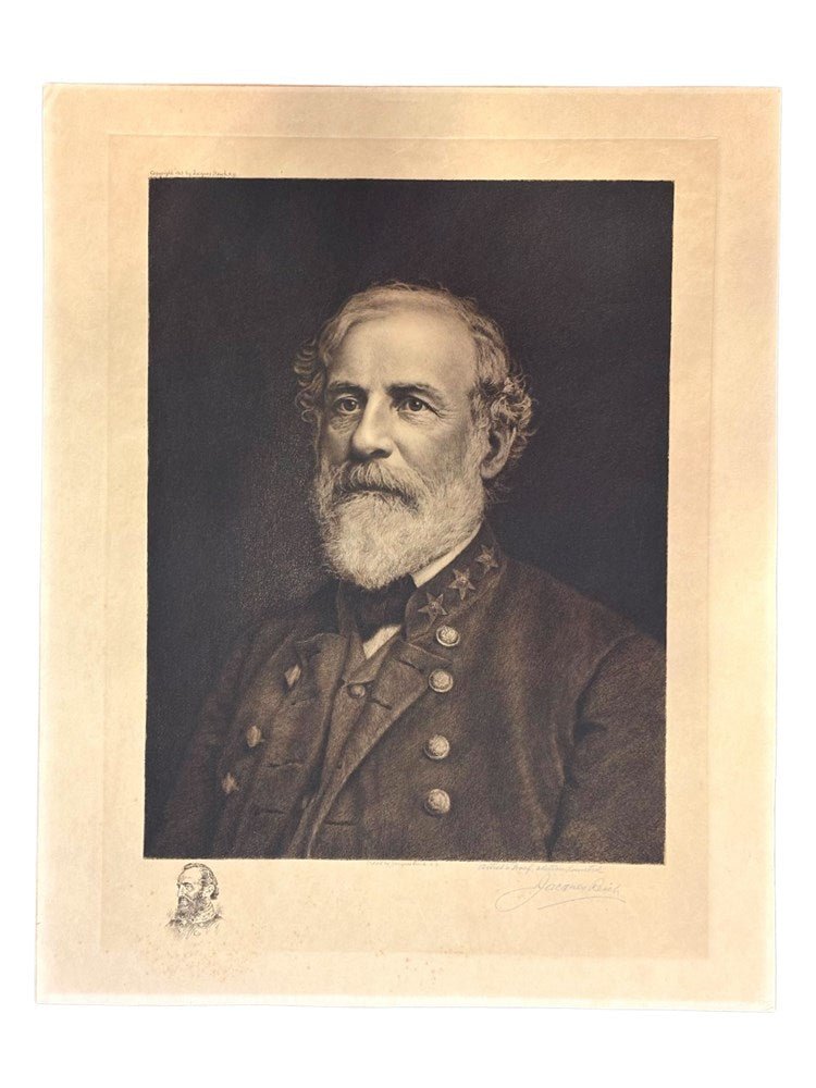 1913 Portrait of Robert E. Lee by Jacques Reich, Signed Artist Proof - The Great Republic