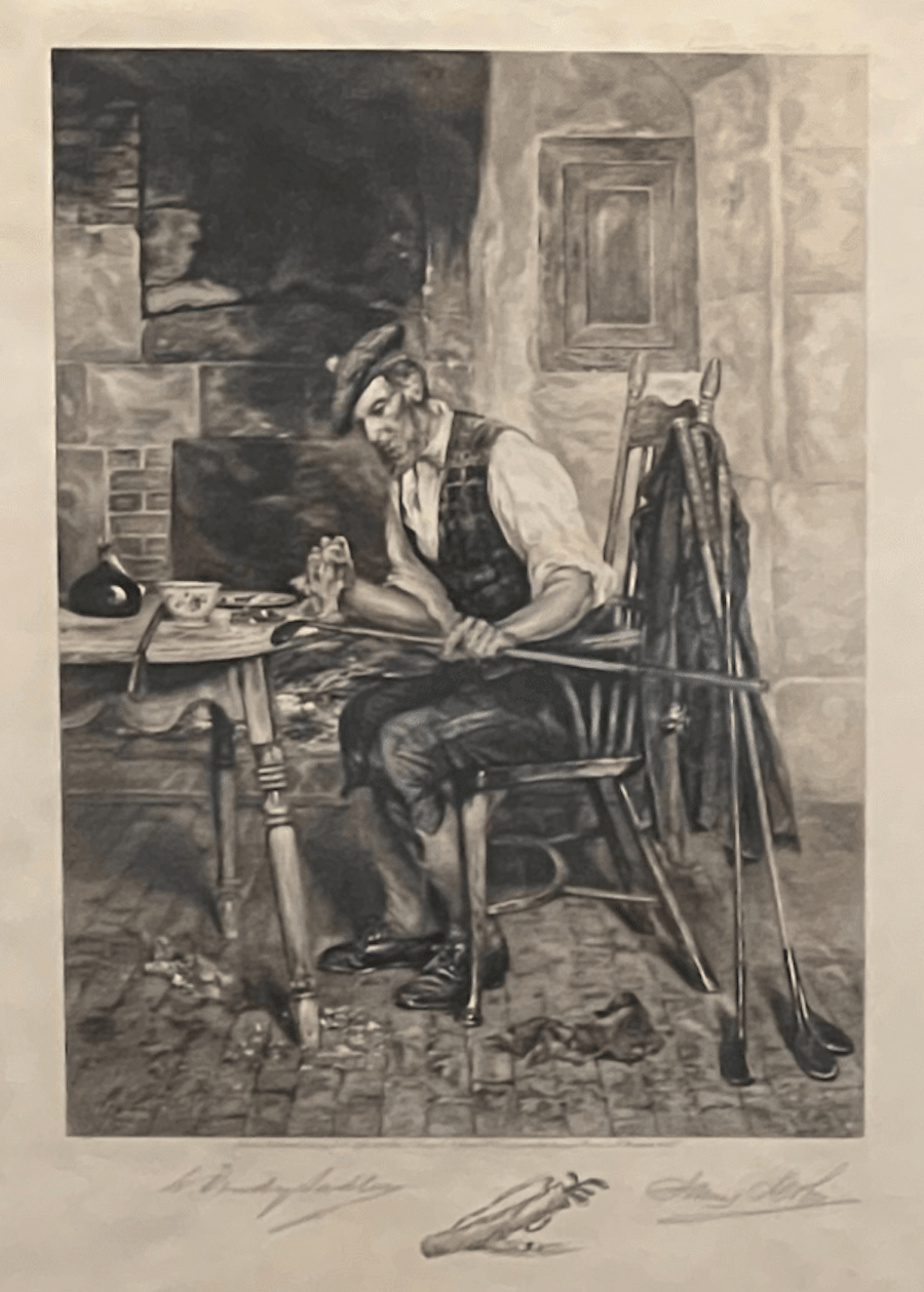 1915 "A Winter Evening" Signed Golf Etching by W. Dendy Sadler and James Dobie - The Great Republic