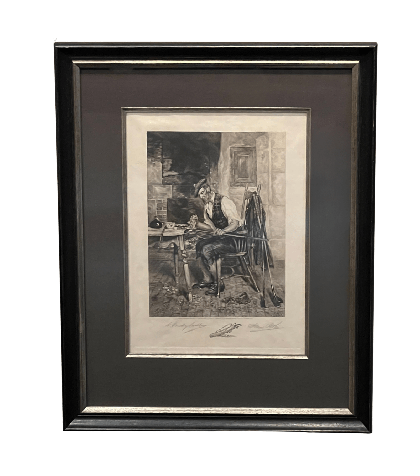 1915 "A Winter Evening" Signed Golf Etching by W. Dendy Sadler and James Dobie - The Great Republic