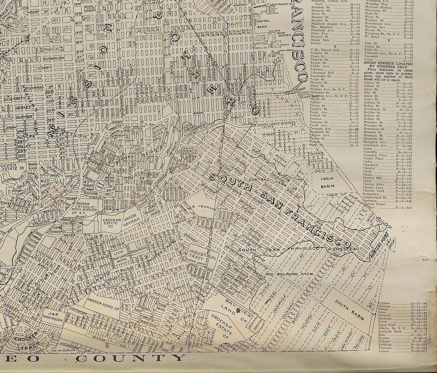 1915 "San Francisco City and County" Hanging Map by W. Bashford Smith - The Great Republic