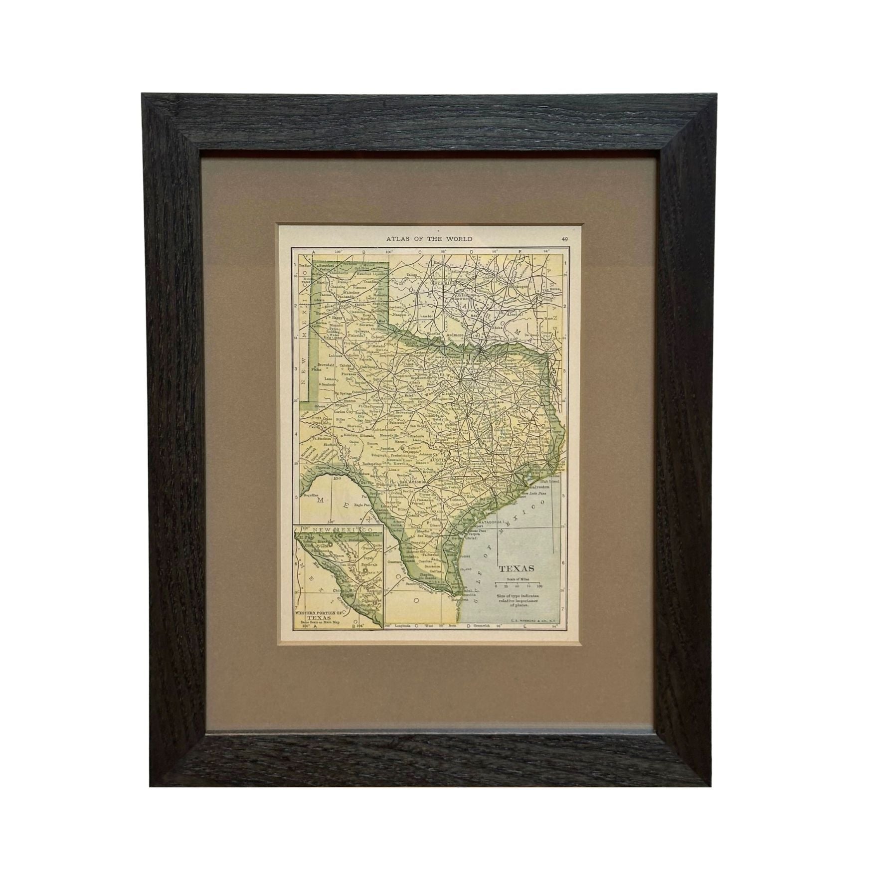 1927 "Texas" Map by C.S. Hammond - The Great Republic