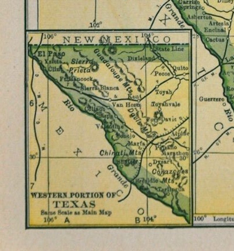 1927 "Texas" Map by C.S. Hammond - The Great Republic