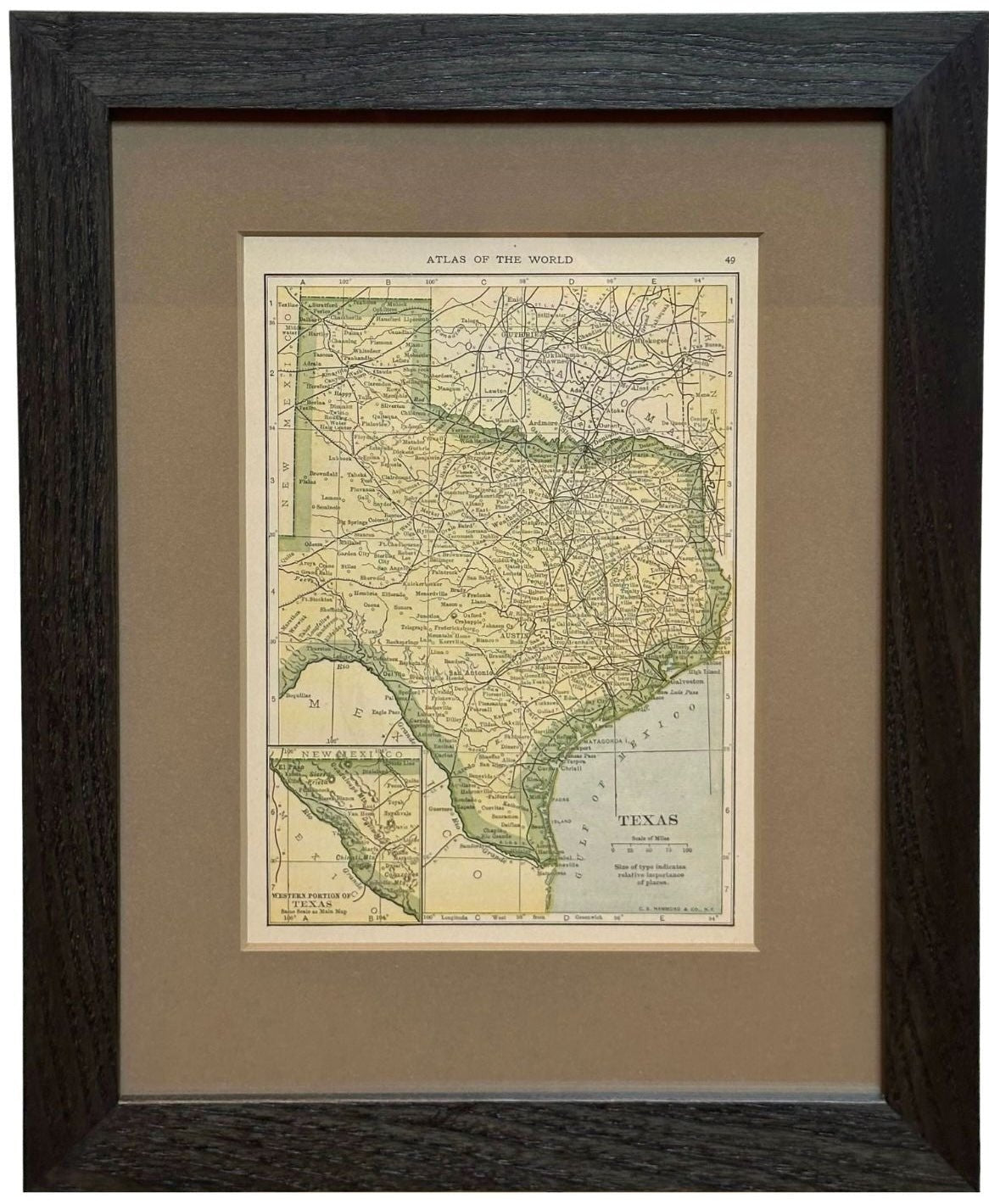 1927 "Texas" Map by C.S. Hammond - The Great Republic
