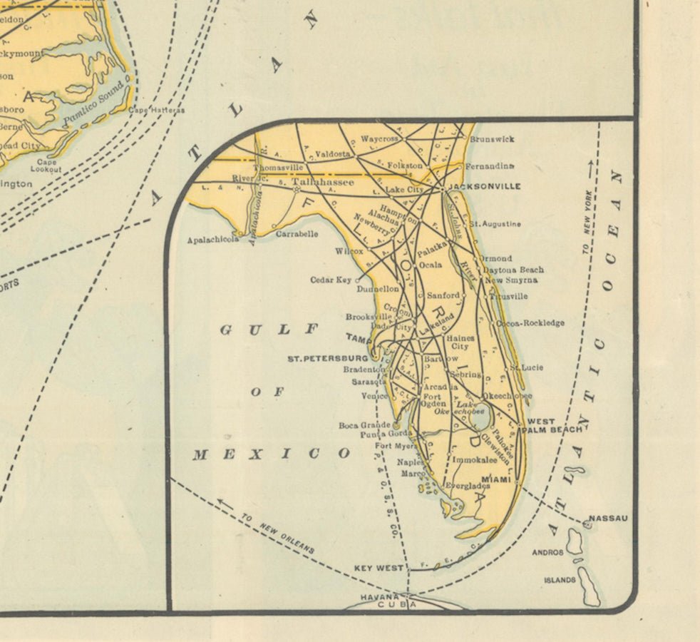 1928 "Map of Rock Island Lines and Connections" United States Railroad Map by The Poole Brothers - The Great Republic