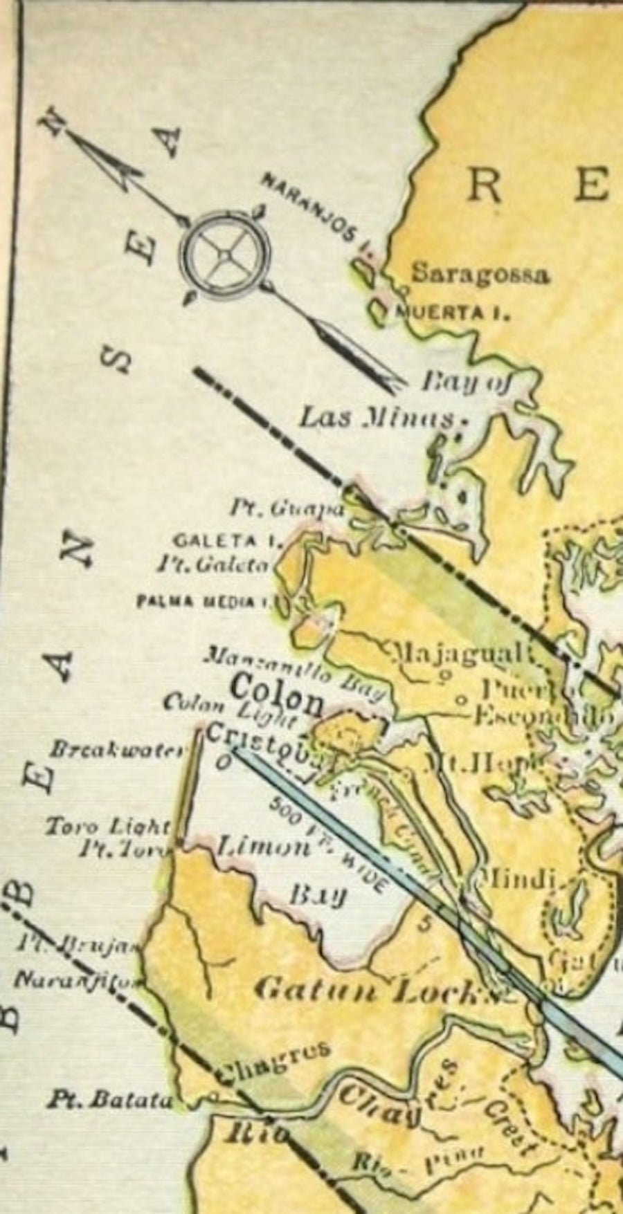 1936 "Panama Canal and Canal Zone" Map, Engraved by L.L. Poates - The Great Republic