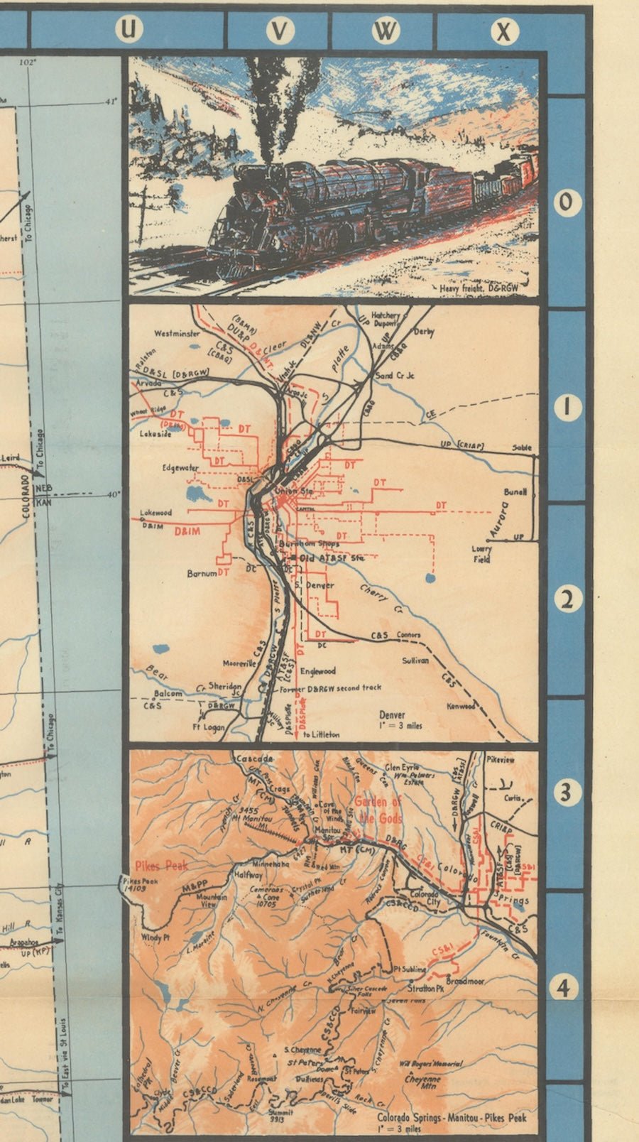 1943 "Colorado Railroads" Map by Linn Westcott - The Great Republic