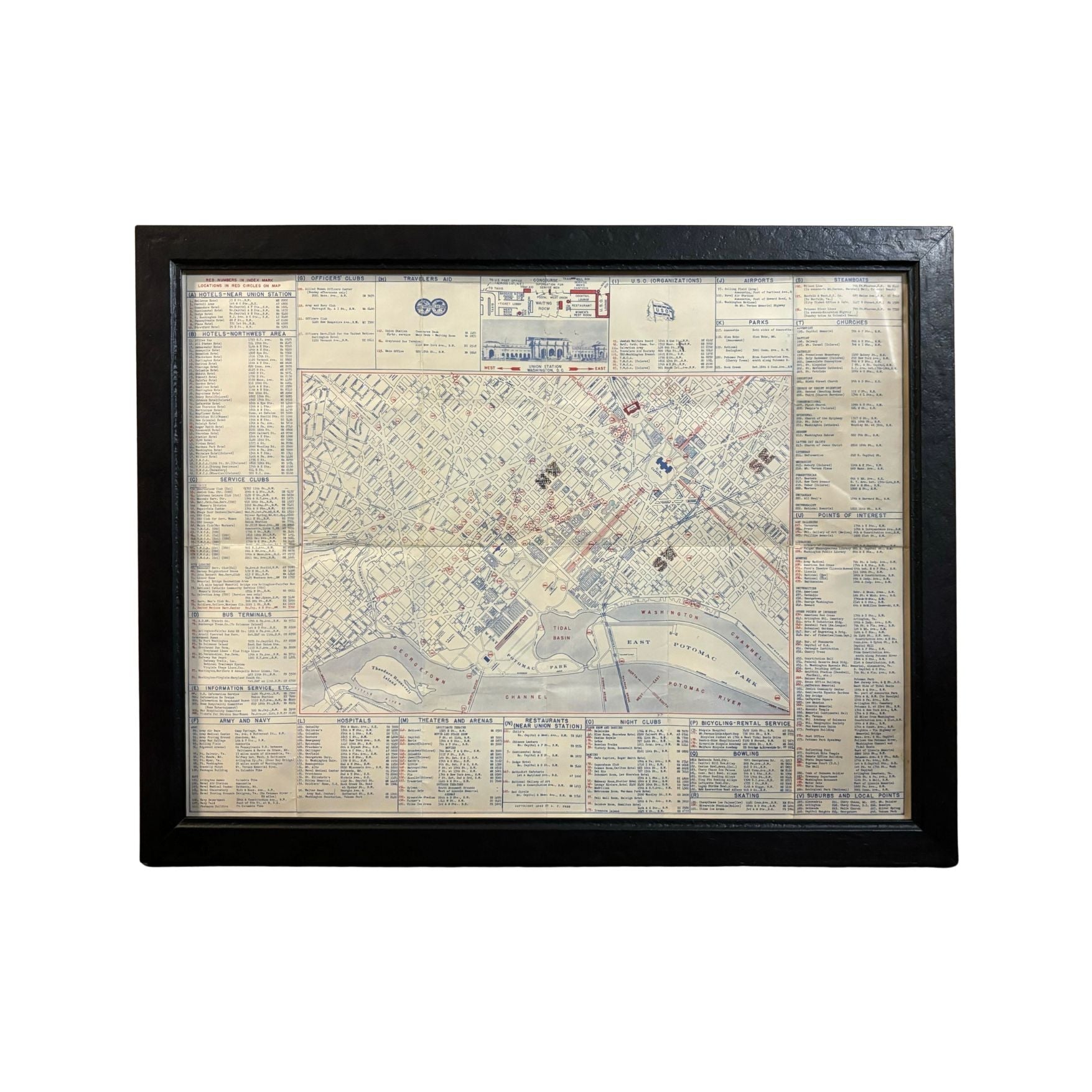 1943 "USO Map Guide to Washington" - The Great Republic