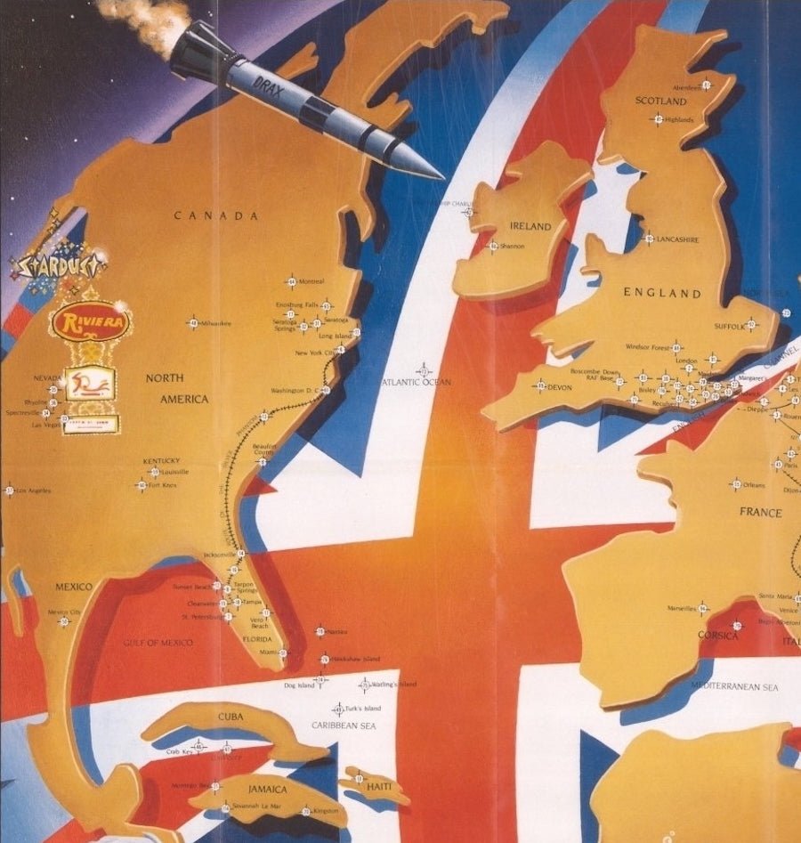 1987 "The Ian Fleming Thriller Map" by Aaron Silverman and Molly Maguire - The Great Republic