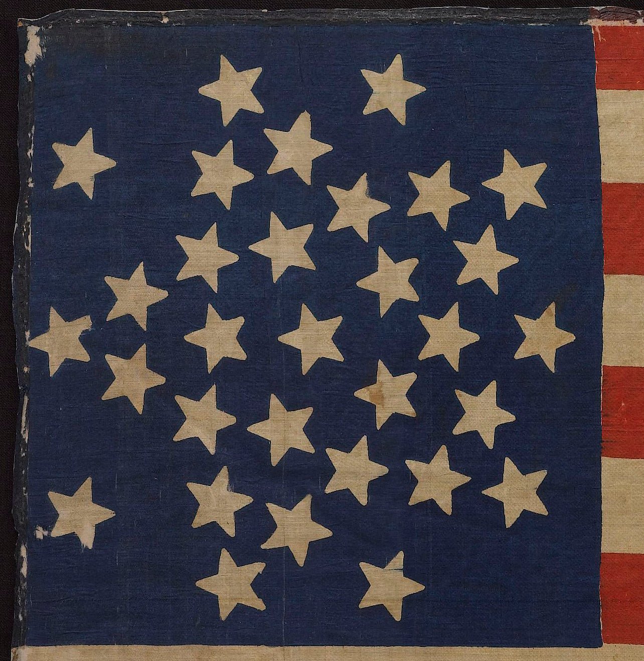 31 - Star Printed American Flag, Celebrating California Statehood, Circa 1850 - The Great Republic