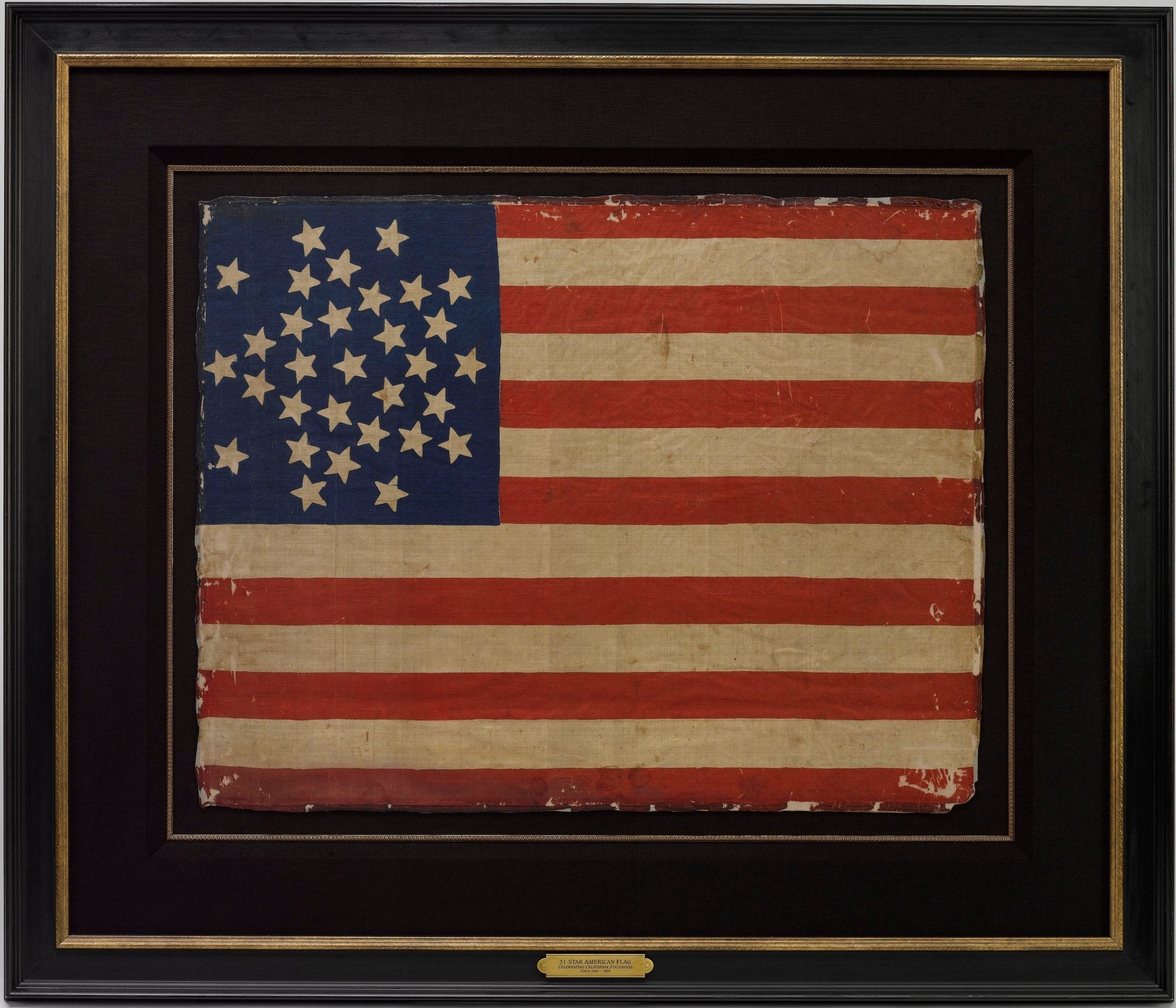 31 - Star Printed American Flag, Celebrating California Statehood, Circa 1850 - The Great Republic