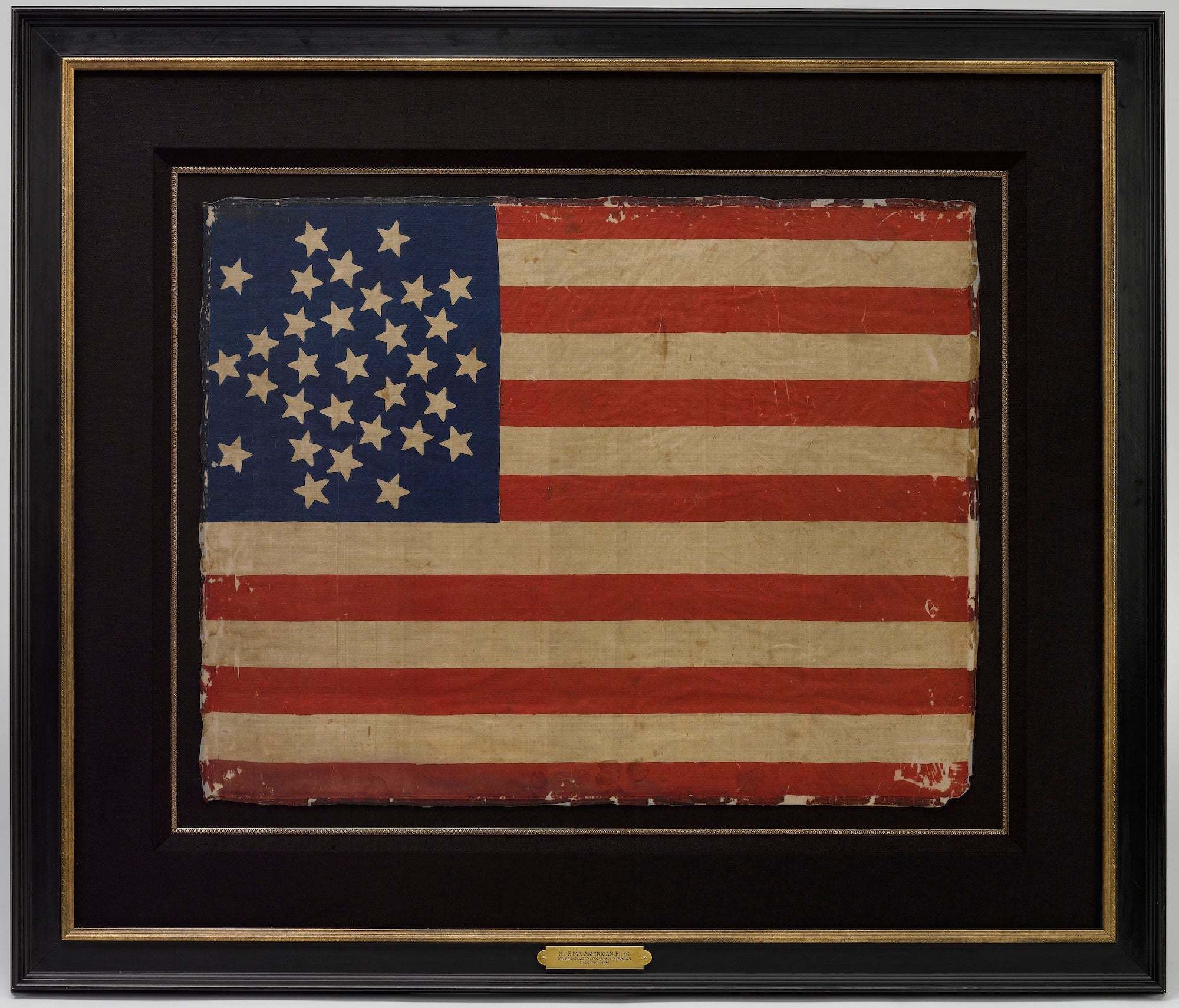 31 - Star Printed American Flag, Celebrating California Statehood, Circa 1850 - The Great Republic