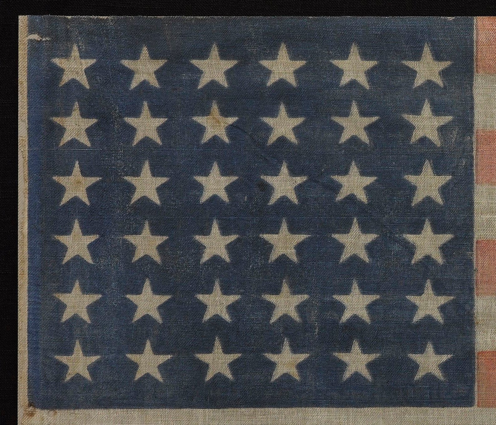36-Star American Printed Parade Flag, Circa 1865-1867