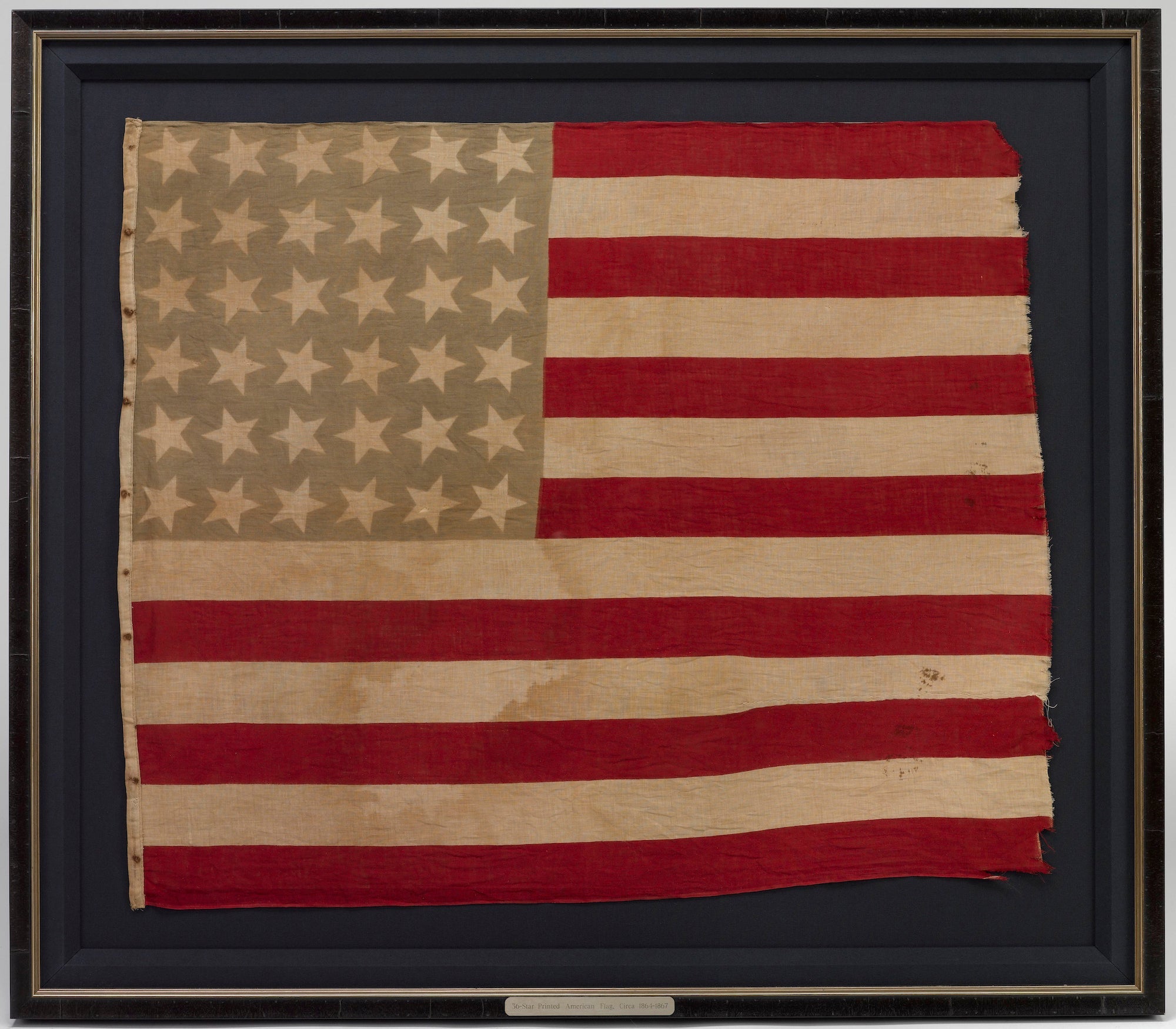 36 - Star Printed American Flag, Circa 1864 - 67 - The Great Republic
