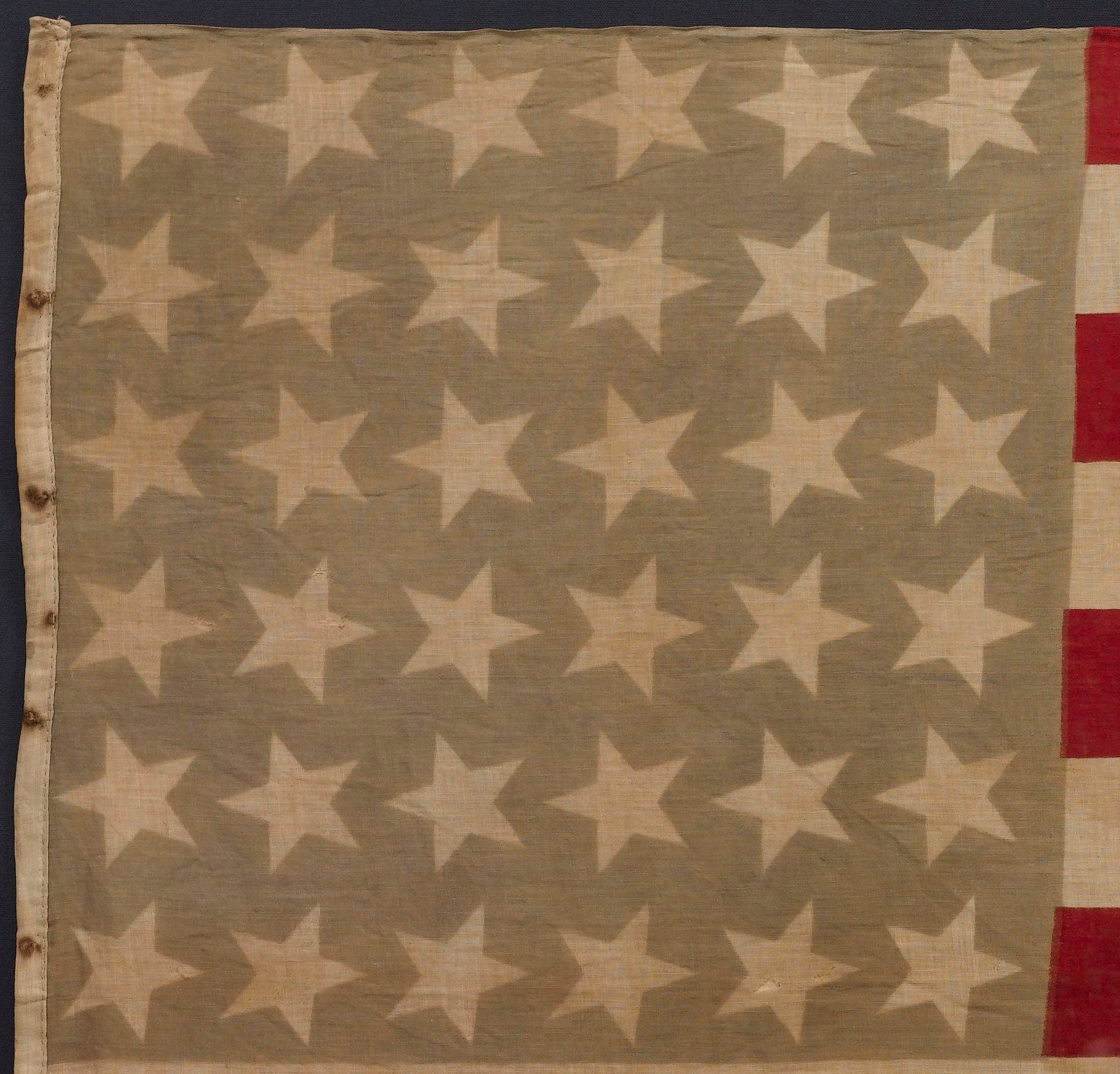 36 - Star Printed American Flag, Circa 1864 - 67 - The Great Republic