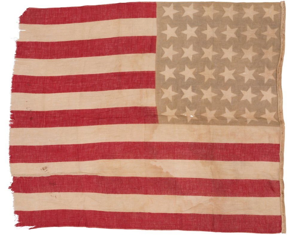 36 - Star Printed American Flag, Circa 1864 - 67 - The Great Republic