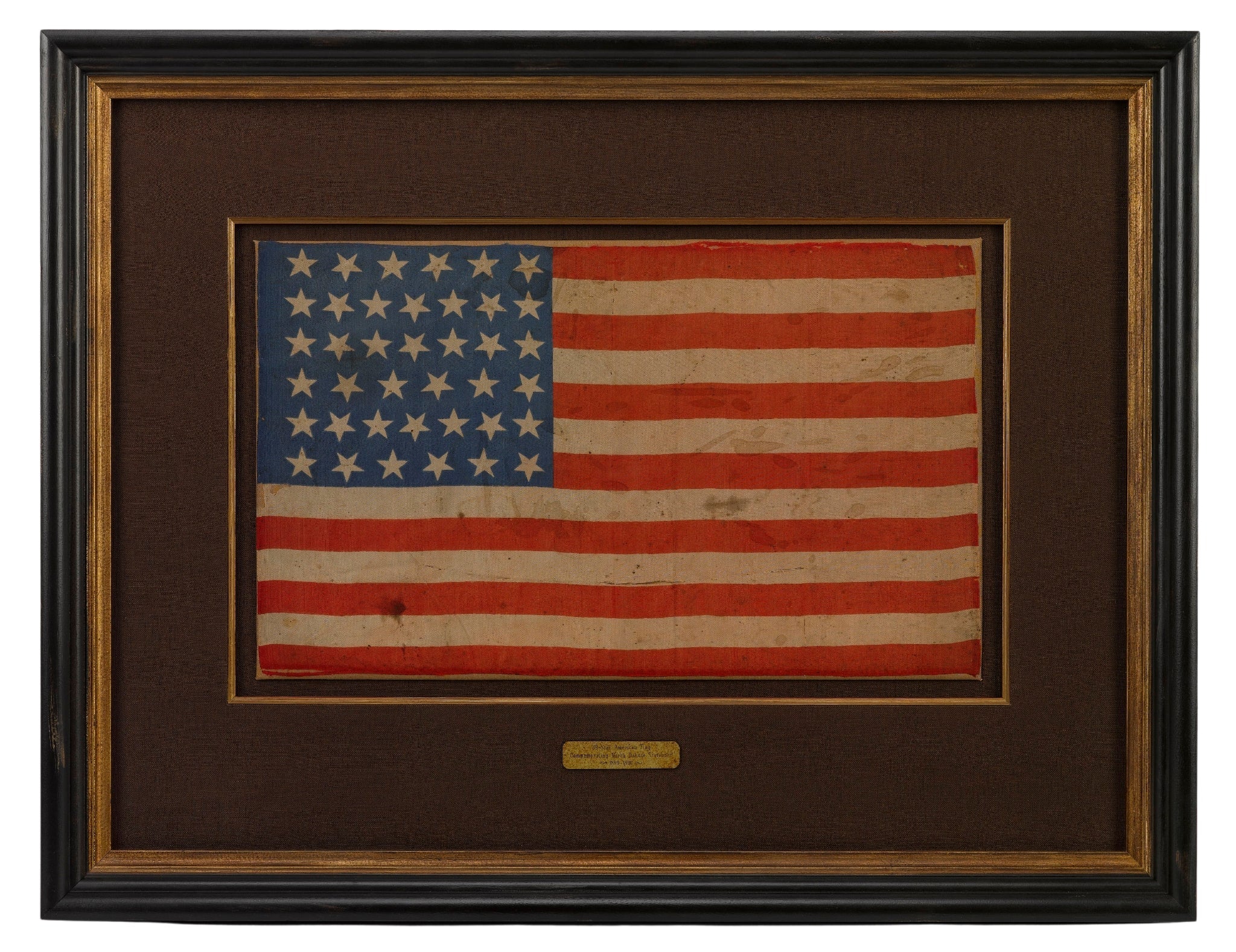 39 - Star Printed American Flag, Commemorating North Dakota Statehood, 1889 - 1890 - The Great Republic