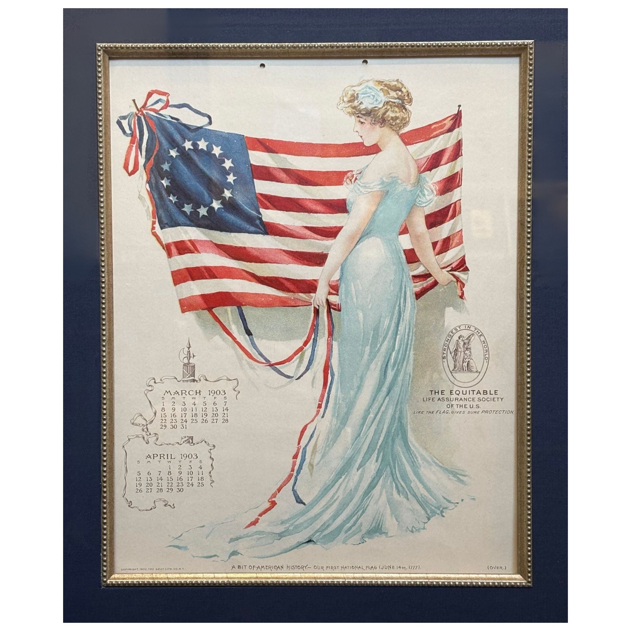 "The Flag of Our Own Time" Equitable Life Assurance Company Calendar Set of Six, 1903