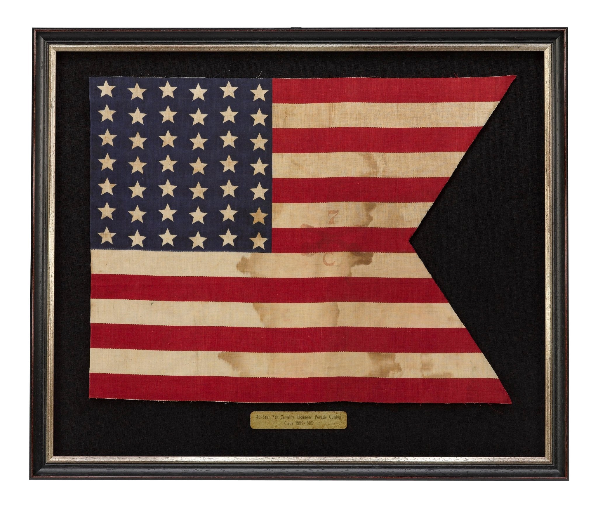 42 - Star 7th Cavalry Regiment Parade Guidon, Printed "7C", Circa 1889 - 1895 - The Great Republic