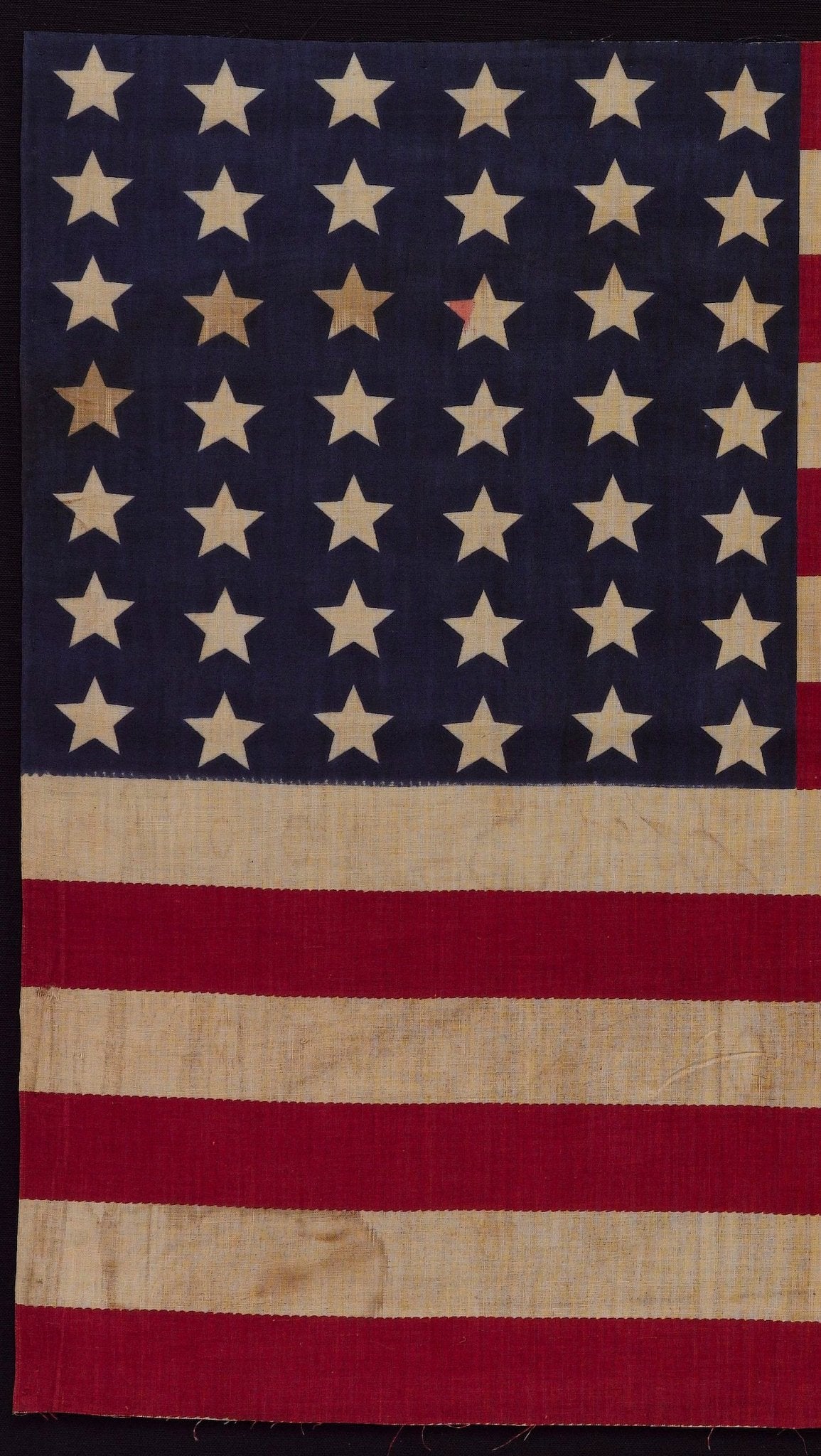42-Star 7th Cavalry Regiment Parade Guidon, Printed "7E", Circa 1889-1895 - The Great Republic