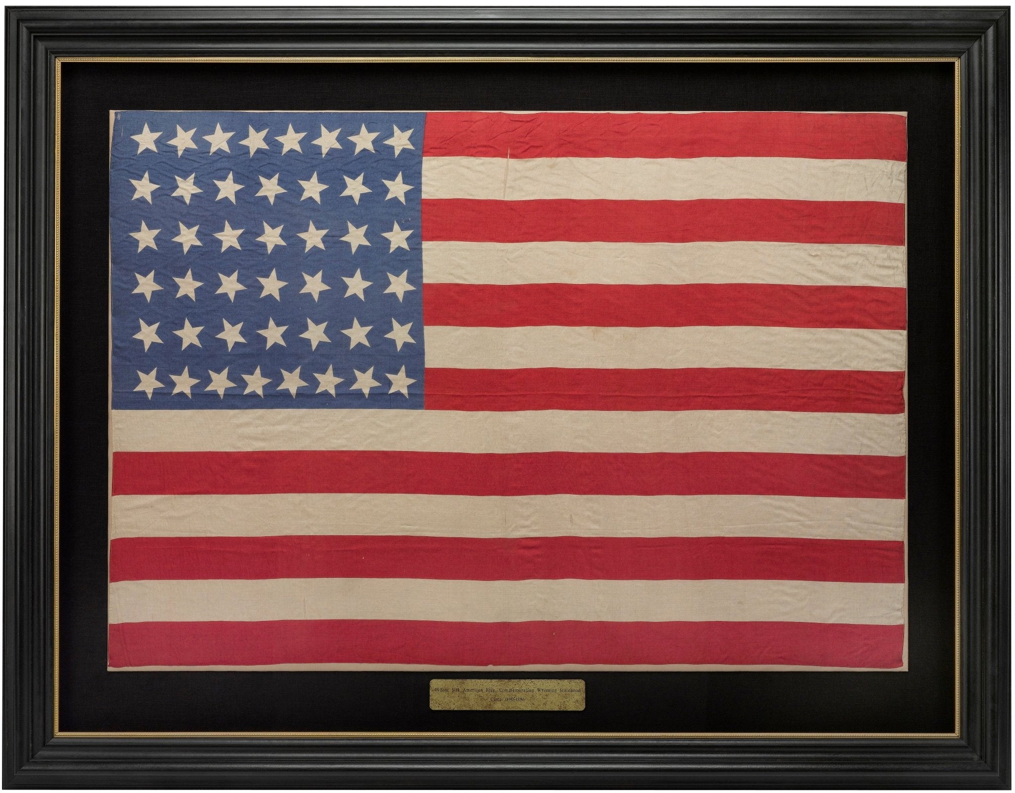 44 - Star Silk American Flag, Celebrating Wyoming Statehood, Circa 1890 - 1896 - The Great Republic