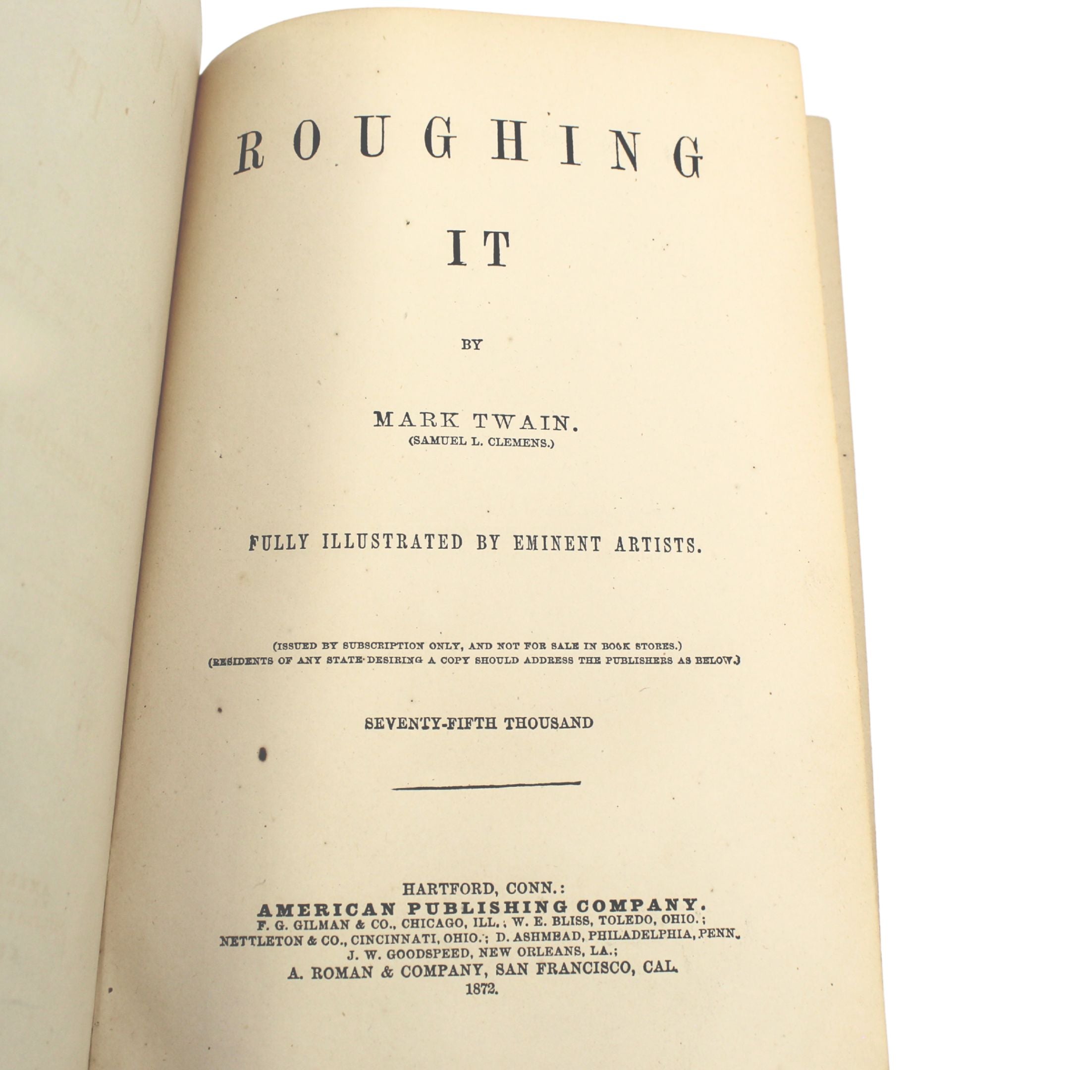 Roughing It by Mark Twain, First U.S. Edition, Later Printing, in Original Boards, 1872