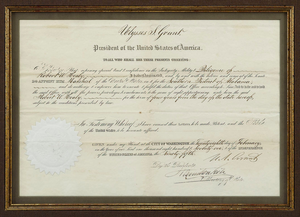 Ulysses S. Grant Signed Presidential Appointment, Dated February 28, 1871