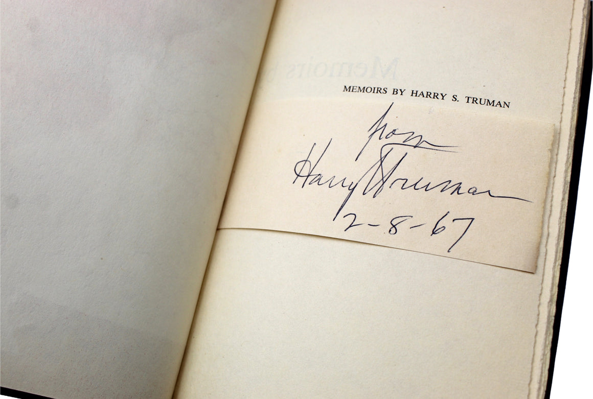 Memoirs: Year of Decisions and Years of Trial and Hope, Signed by Harry S. Truman, Kansas City Edition, 1955-56