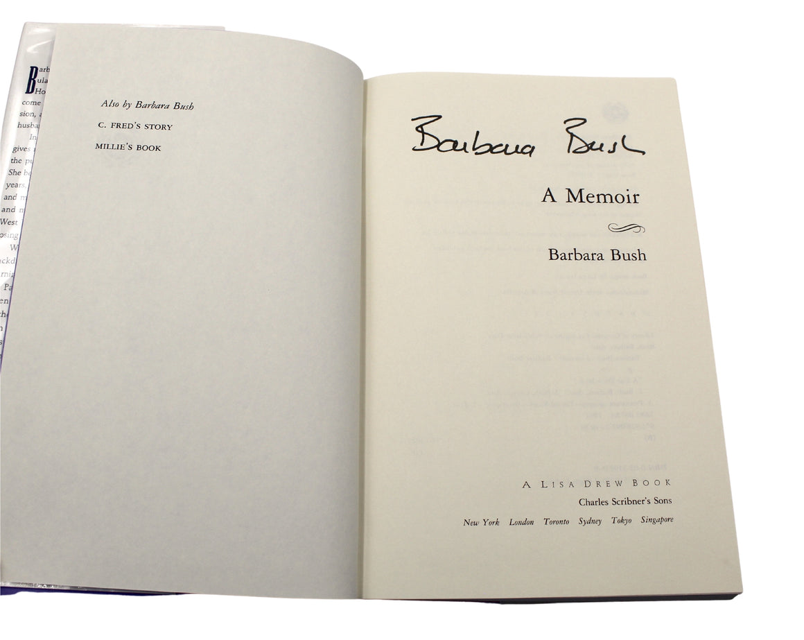 A Memoir, Signed by Barbara Bush, in Original Dust Jacket, 1994