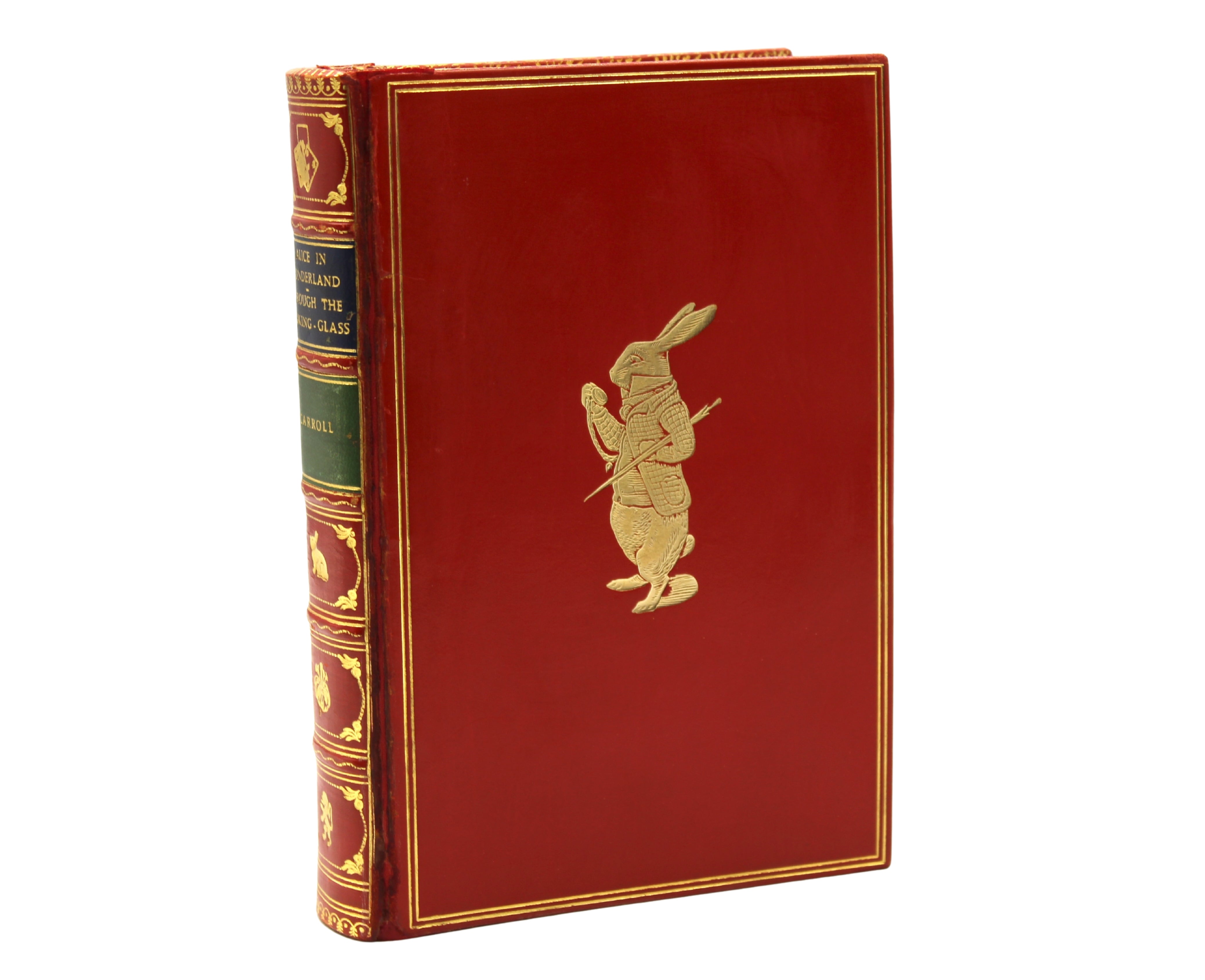 Alice's Adventures in Wonderland and Through the Looking Glass by Lewis Carroll, Illustrated by John Tenniel, Bound in One Volume by Bayntun, 1959, 1955