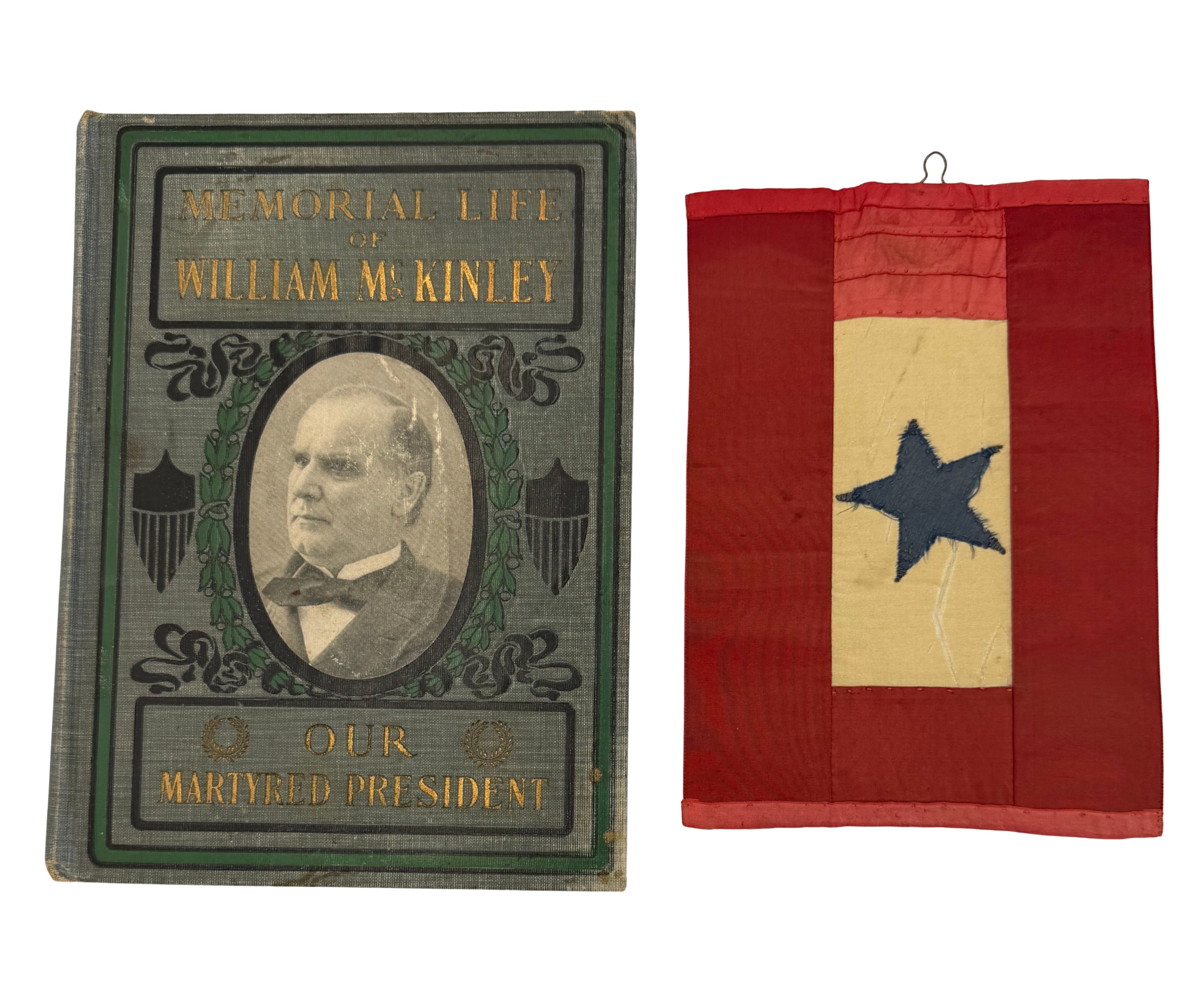 Our Martyred President: Memorial Life of William McKinley, Salesman's Copy, 1901, presented with Original Small Mourning Flag