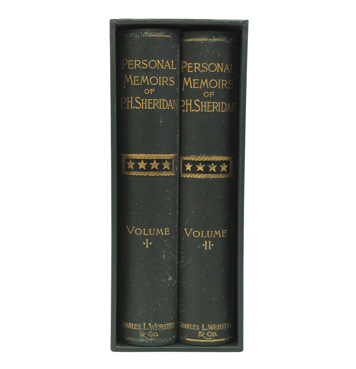 Personal Memoirs of P.H. Sheridan, First Edition, in Shoulder Strap Binding, Two-Volume Set, 1888