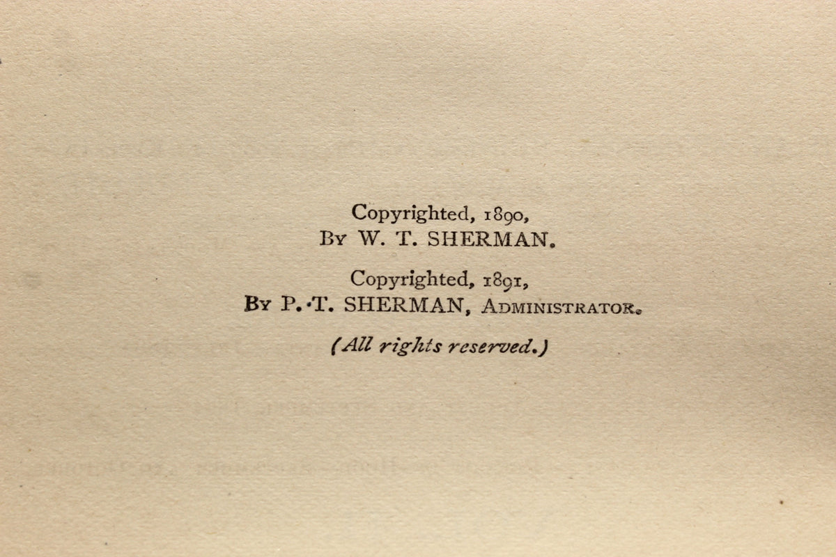 Memoirs of Gen. W.T. Sherman, Written by Himself, Fourth Edition in Shoulder Strap Binding, Two Volume Set, 1892