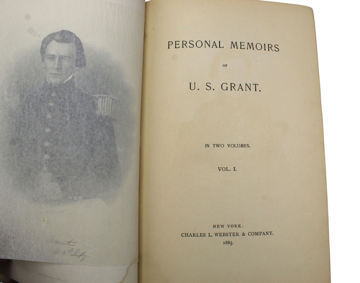 Personal Memoirs of U.S. Grant, Shoulder Strap Edition, First Edition, Two-Volume Set, 1885-1886