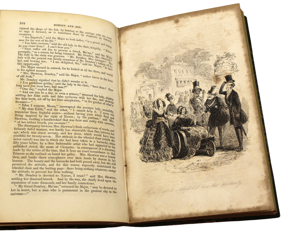 Dealings with the Firm of Dombey and Son by Charles Dickens, Illustrated by H. K. Browne, Early Printing in Two Volumes, 1848