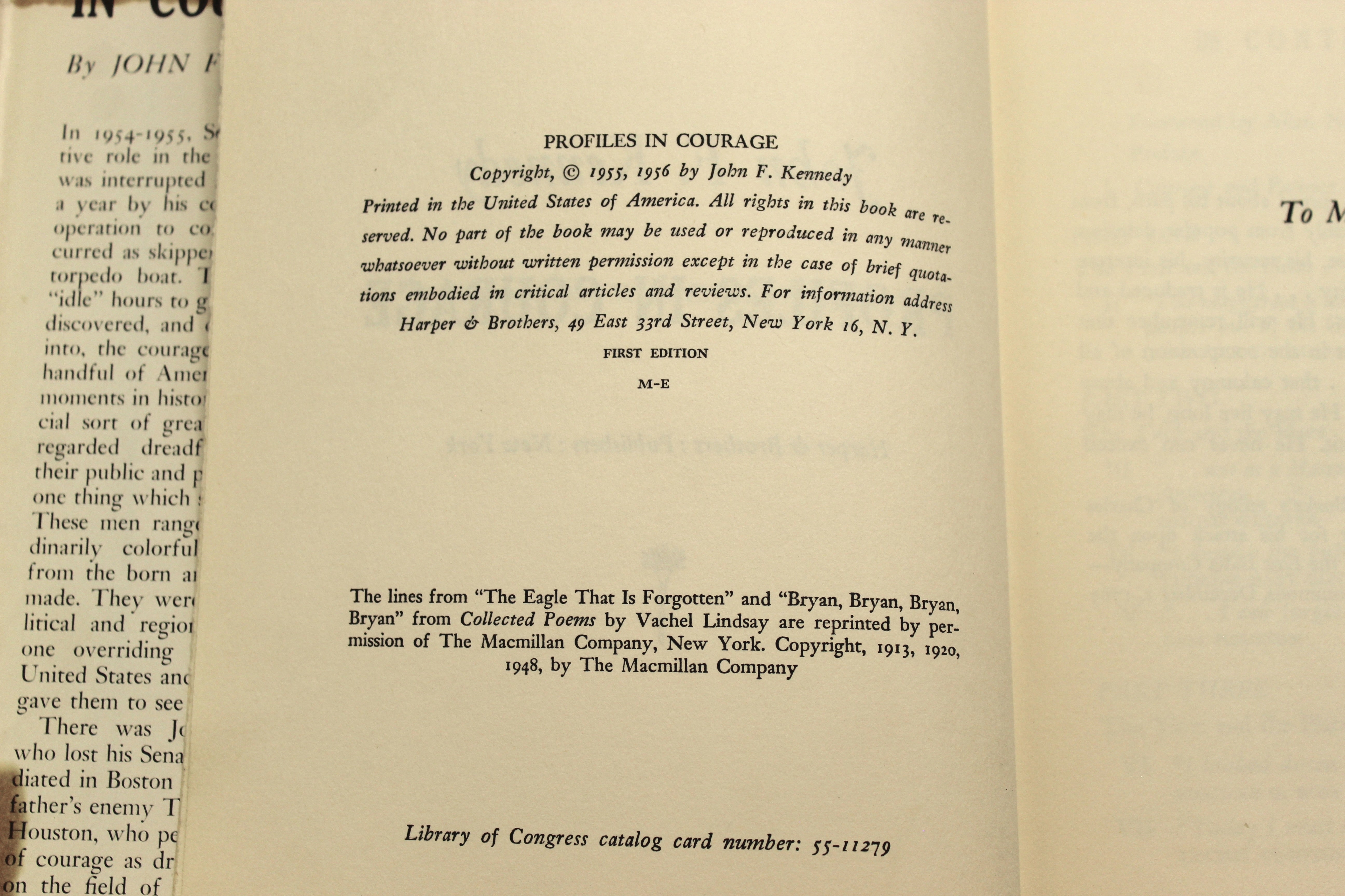 Profiles in Courage by John F. Kennedy, First Edition, First Printing, 1956