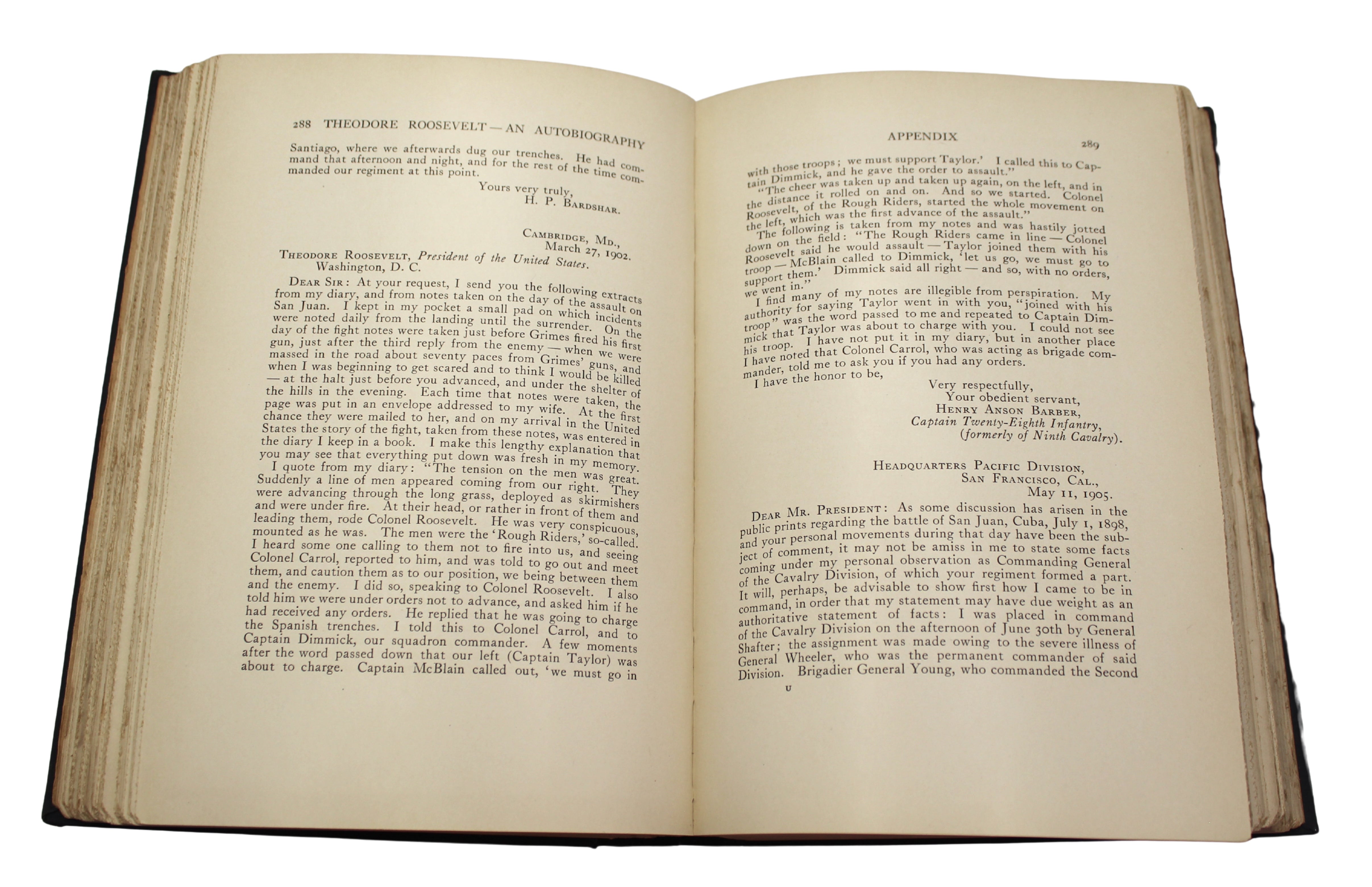 Theodore Roosevelt: An Autobiography by Theodore Roosevelt, First Edition, 1913