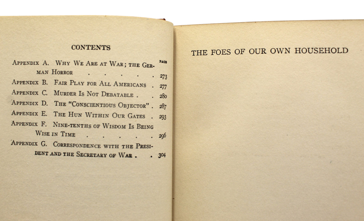 The Foes of Our Own Household by Theodore Roosevelt, First Edition, 1917