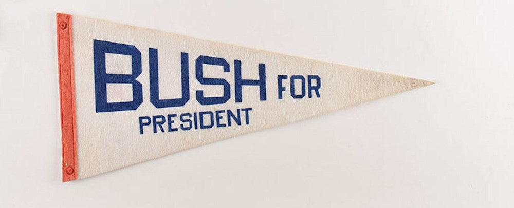 Vintage "Bush For President" Campaign Pennant