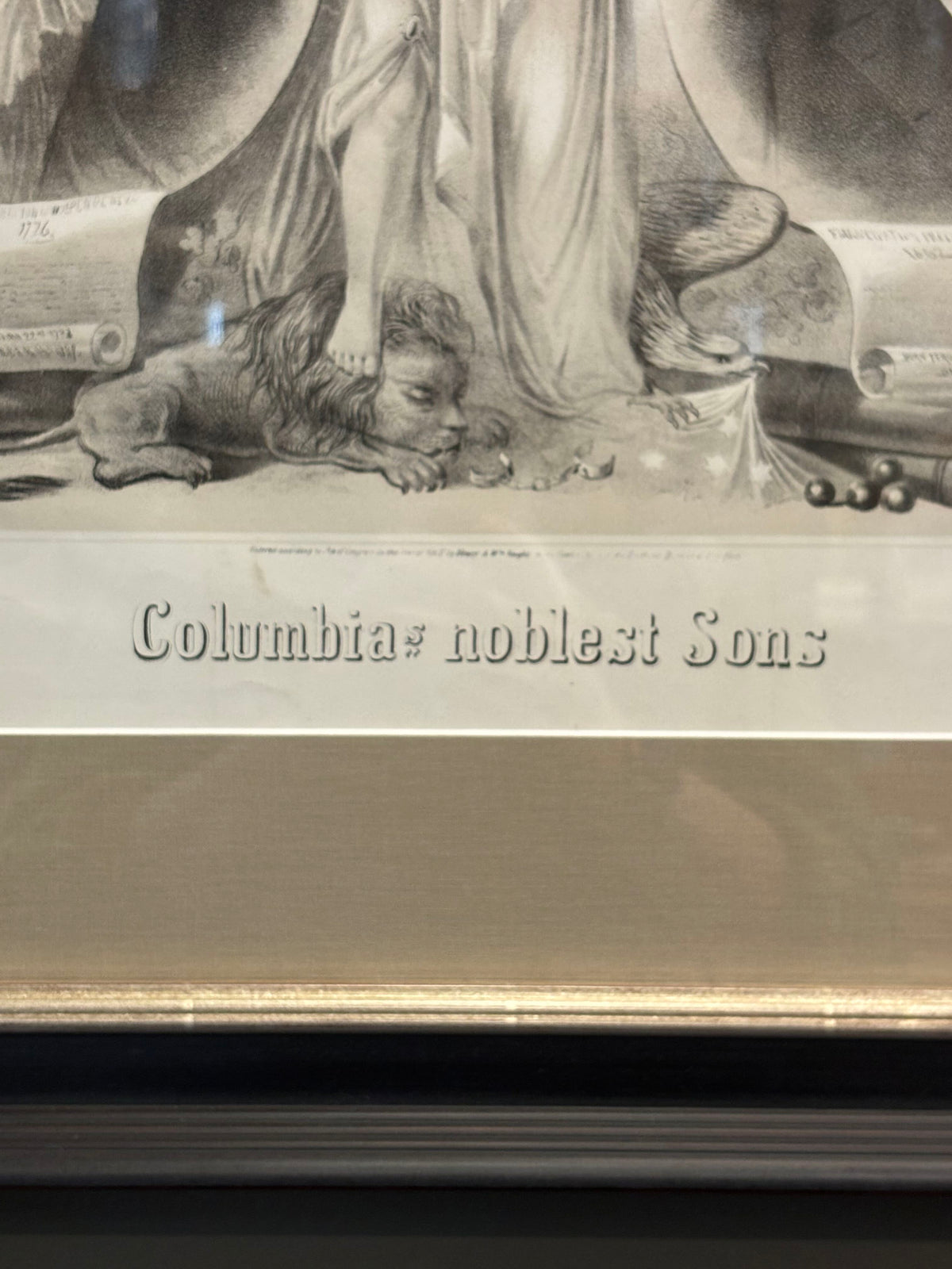 "Columbia's Noblest Sons" Lithograph by Henry and William Voight, 1865