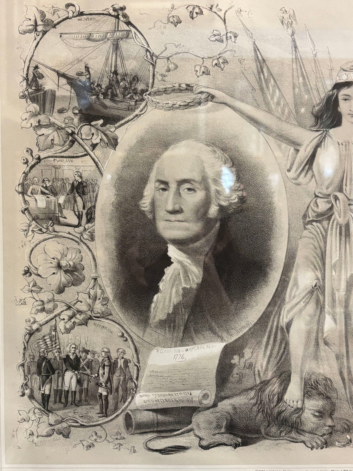 "Columbia's Noblest Sons" Lithograph by Henry and William Voight, 1865