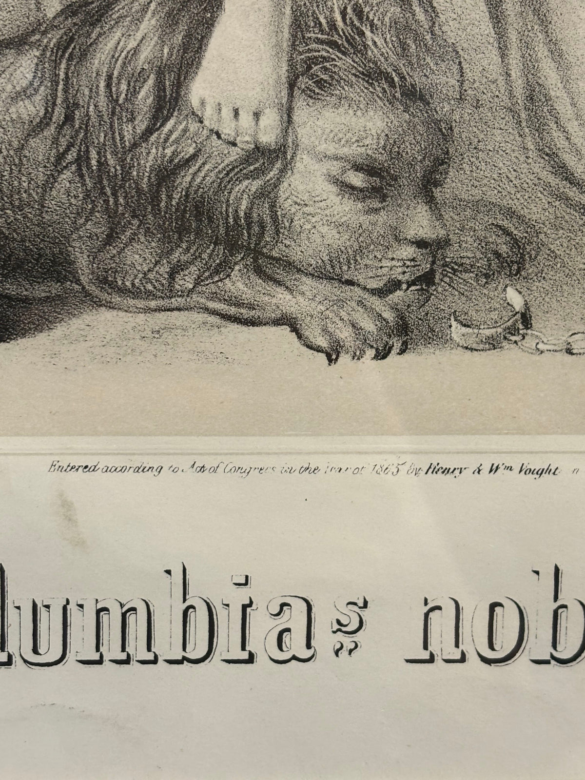 "Columbia's Noblest Sons" Lithograph by Henry and William Voight, 1865