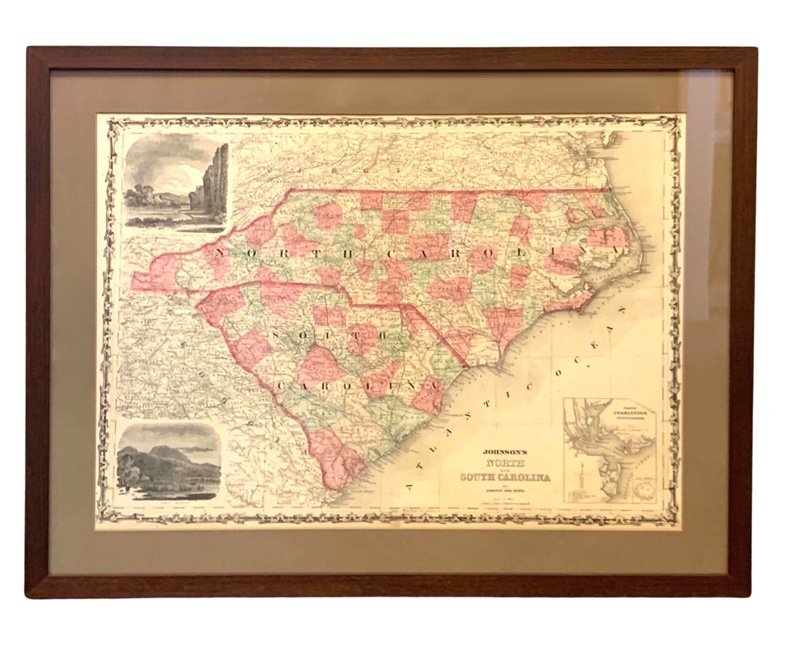1865 "Johnson's North and South Carolina" by Johnson and Ward