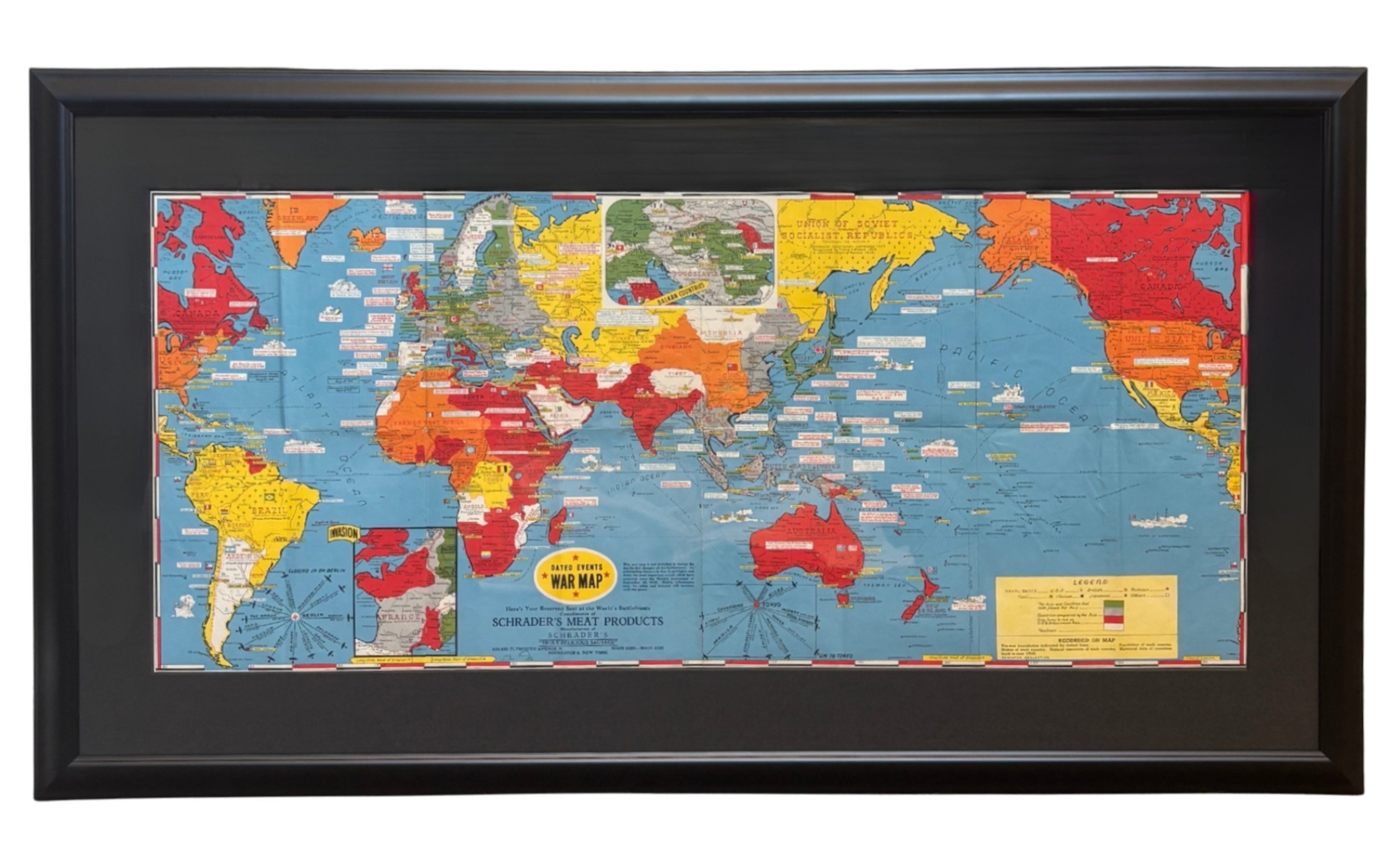 1944 "Dated Events War Map" by Stanley Turner