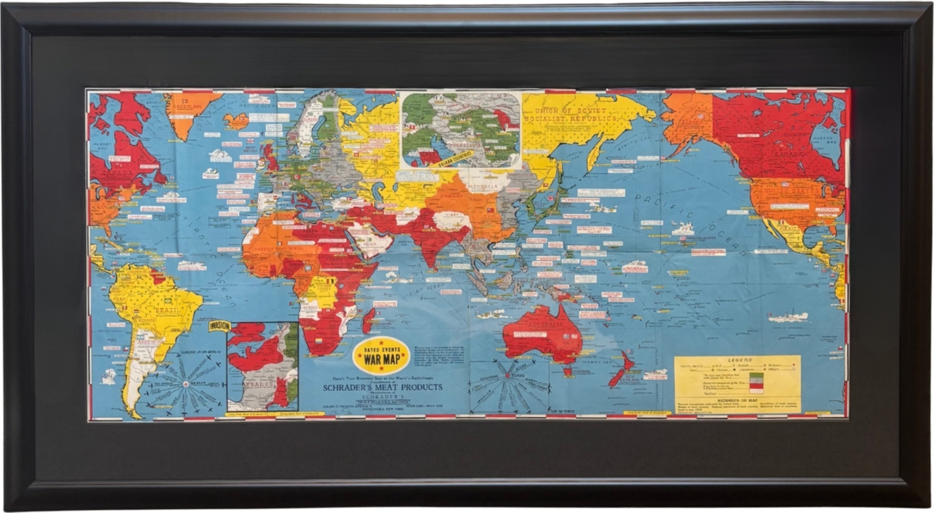 1944 "Dated Events War Map" by Stanley Turner