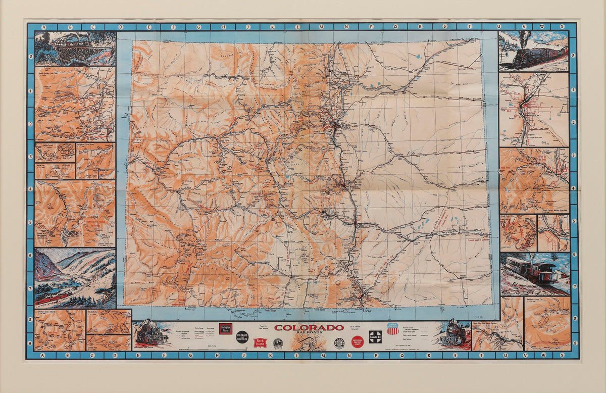 1943 "Colorado Railroads" Map by Linn Westcott