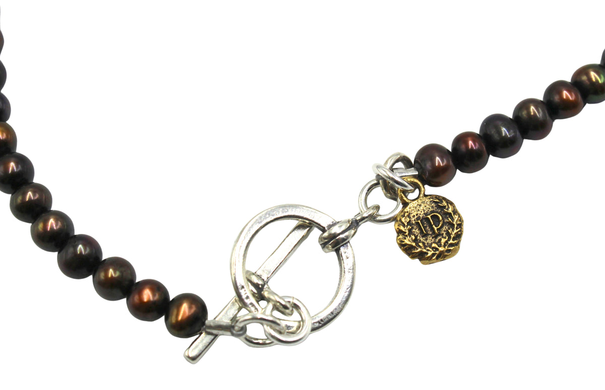 Antique French Medal of Mary on a Freshwater Pearl Necklace