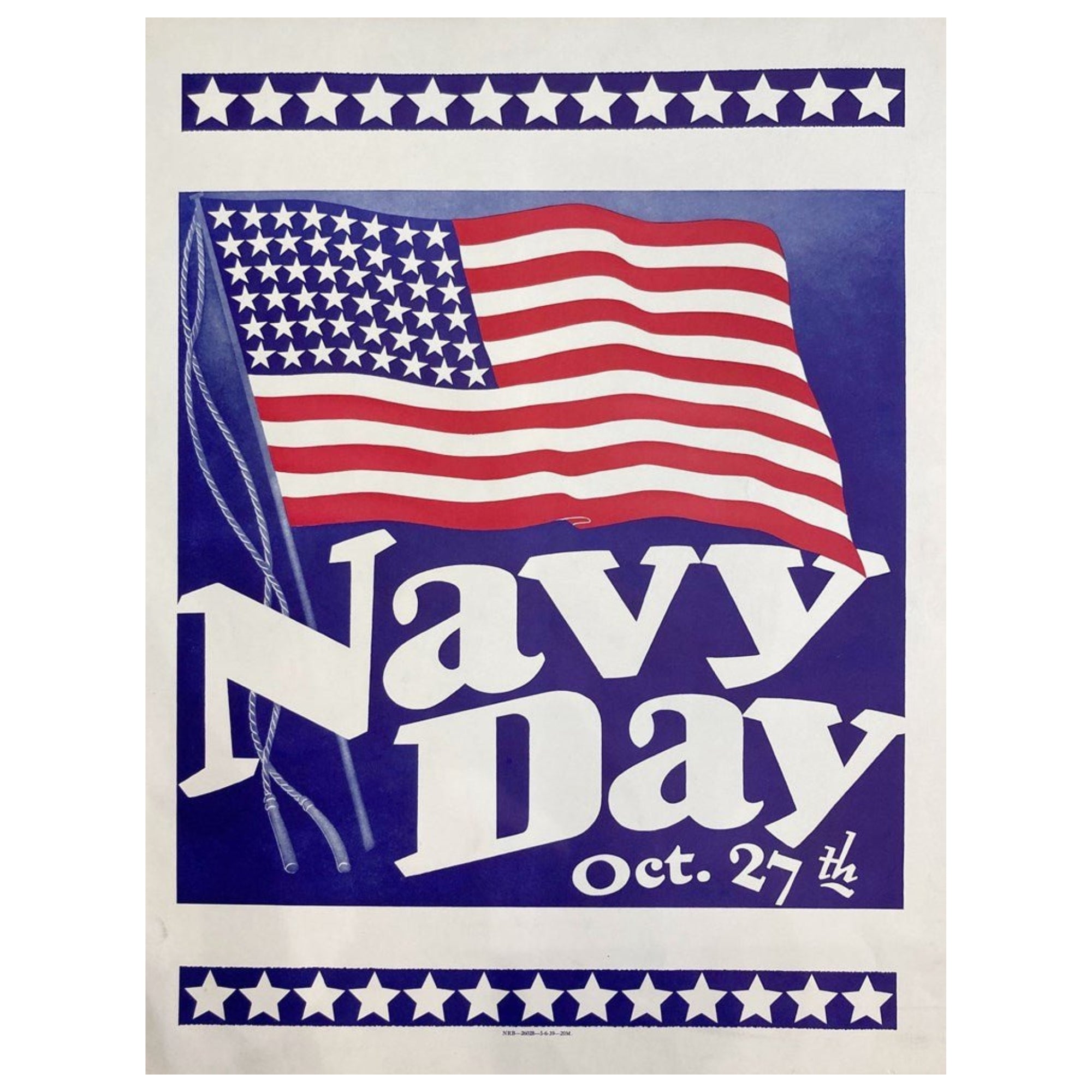 "Navy Day Oct. 27th" Vintage WWII Poster, 1939