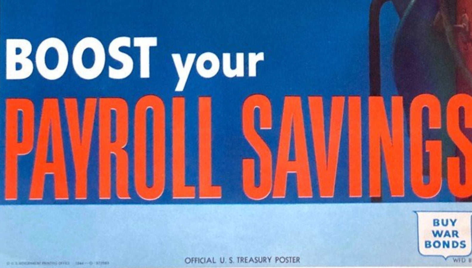 "High Sign for Victory! Boost your Payroll Savings" Vintage WWII U.S. Treasury Poster, 1944