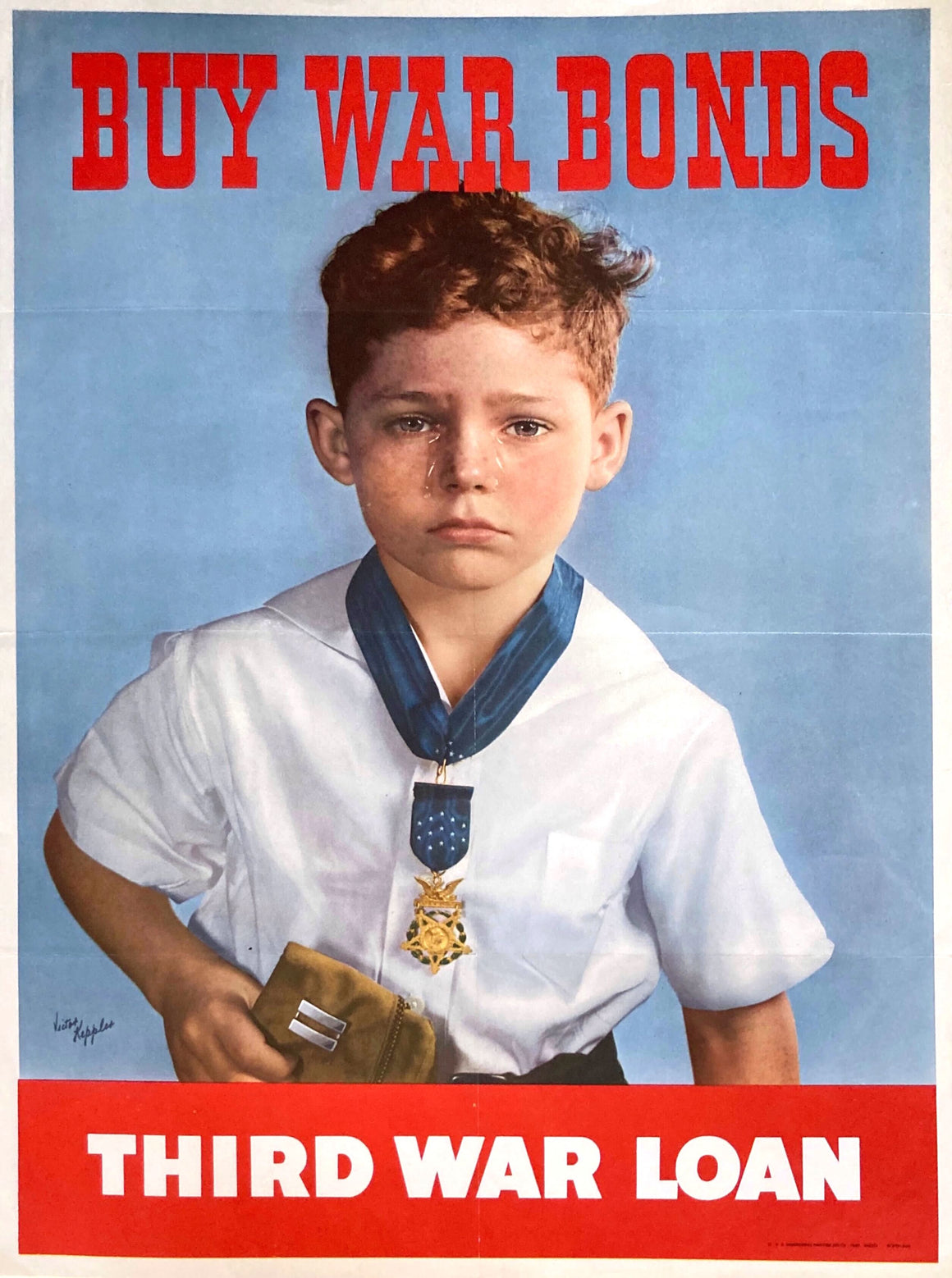 "Buy War Bonds. Third War Loan" Vintage WWII Bonds Poster by Victor Kepples, 1943